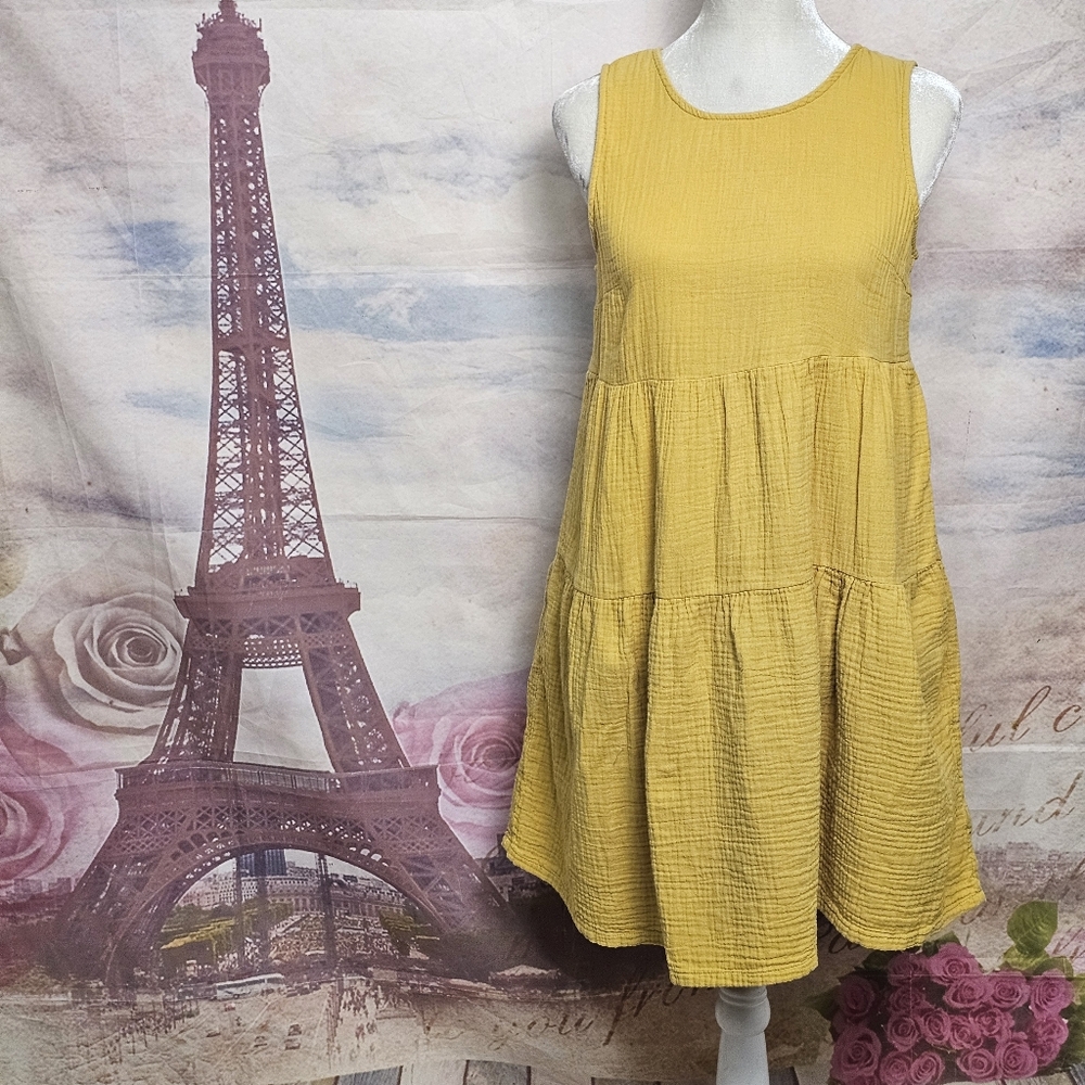 Universal Thread Mustard Sleeveless Dress 100% Cotton